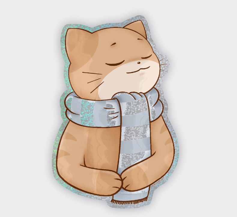 Scarf Kitty pixie dust sticker